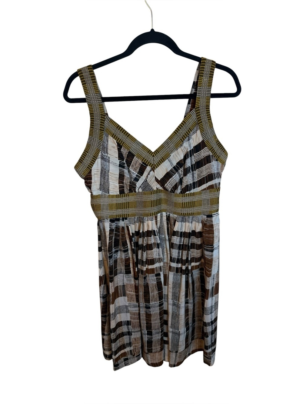 Plenty By Tracy Reese Plaid Patchwork Silk Babydoll Y2K Dress